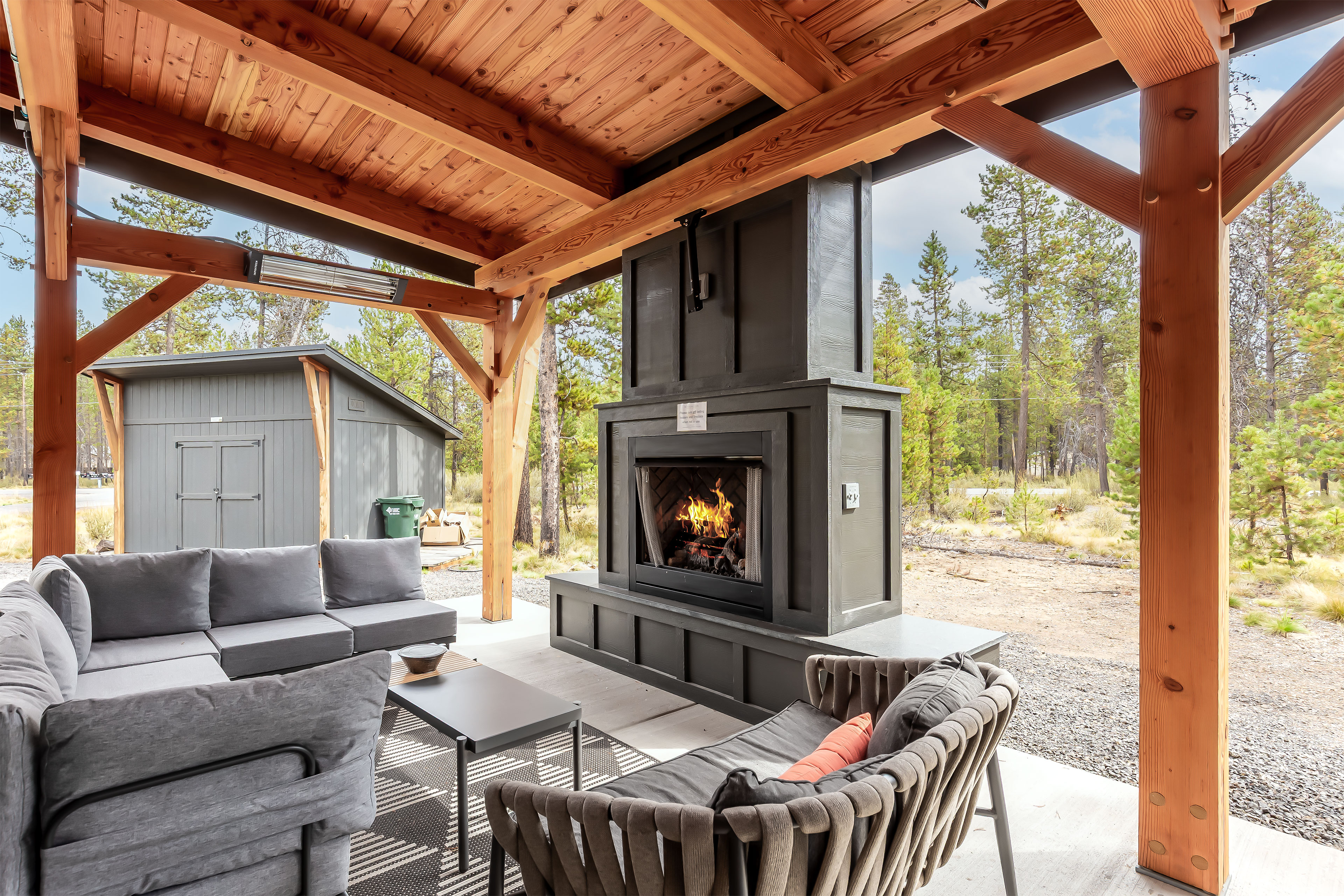 New Patio with Outdoor Fireplace